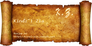 Kinál Zia névjegykártya
